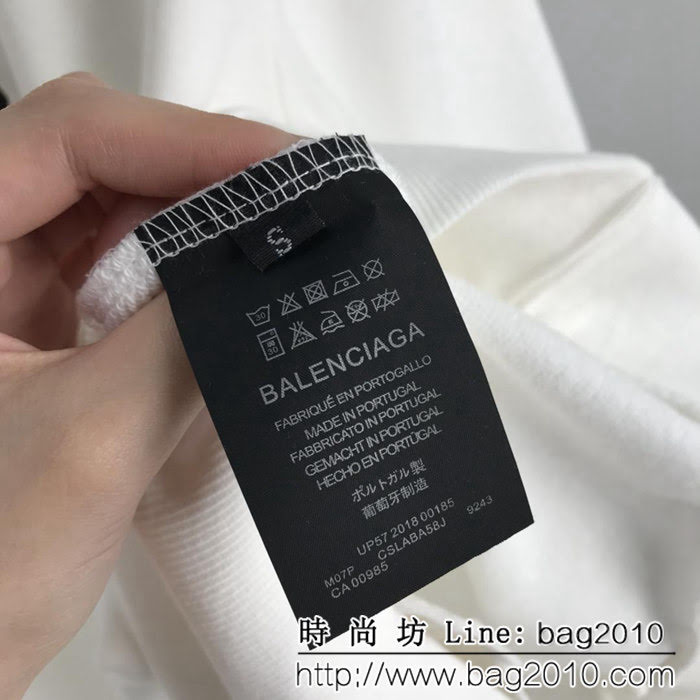 BALENCIAGA巴黎世家 18新款 世界糧食計畫署 秋冬帽衫白色衛衣 情侶款 ydi1159